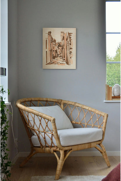 Blush Architecture Study VI Wood Art Print - Oakavia