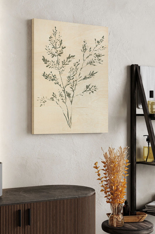 Pressed Fern Fossil I Wood Art Print - Oakavia