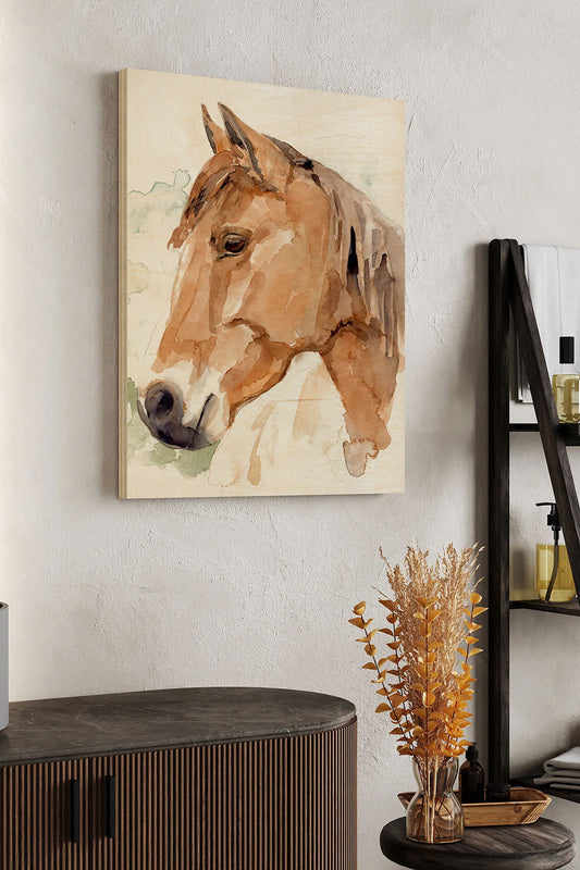 Soft Horse Profile II Wood Art Print - Oakavia