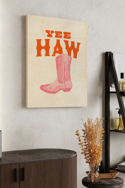 Howdy Cowgirl III Wood Art Print - Oakavia