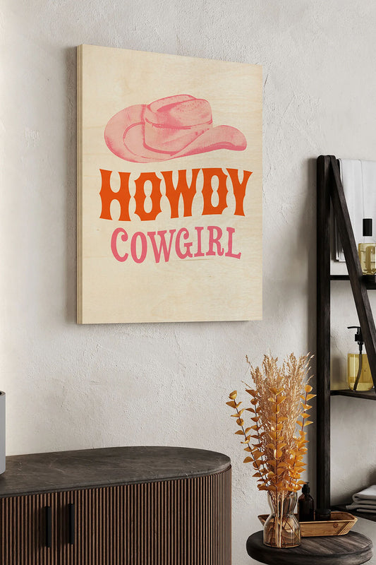 Howdy Cowgirl IV Wood Art Print - Oakavia