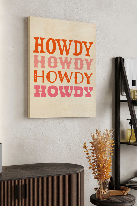 Howdy Cowgirl VIII Wood Art Print - Oakavia