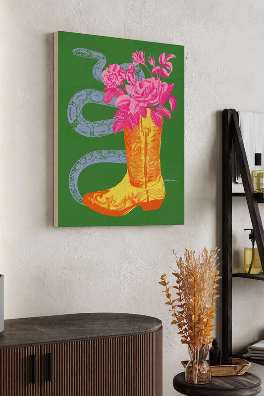 Check Your Boots II Wood Art Print - Oakavia
