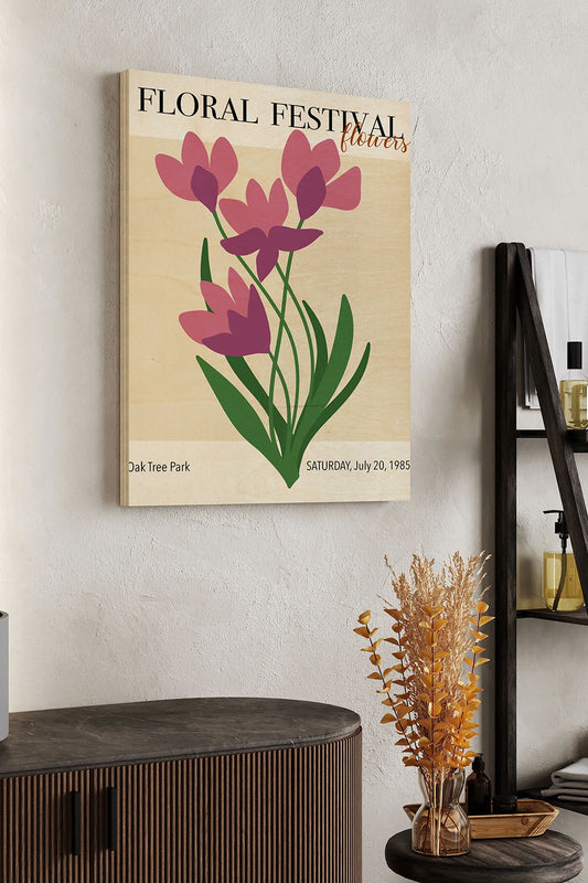 Floral Festival III Wood Art Print - Oakavia