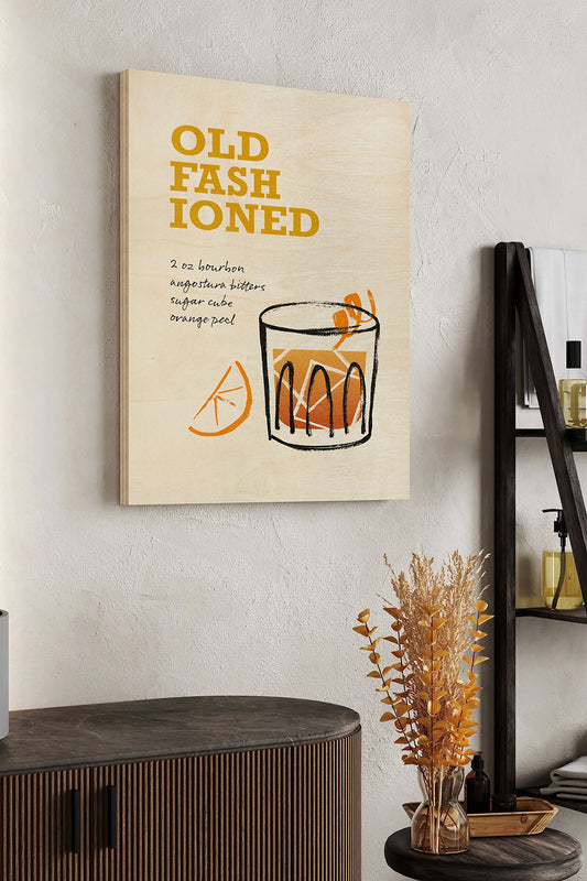 Hand Drawn Cocktails V Wood Art Print - Oakavia