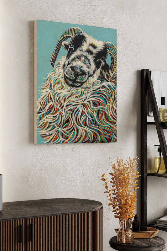 Colorful Ram Wood Art Print - Oakavia