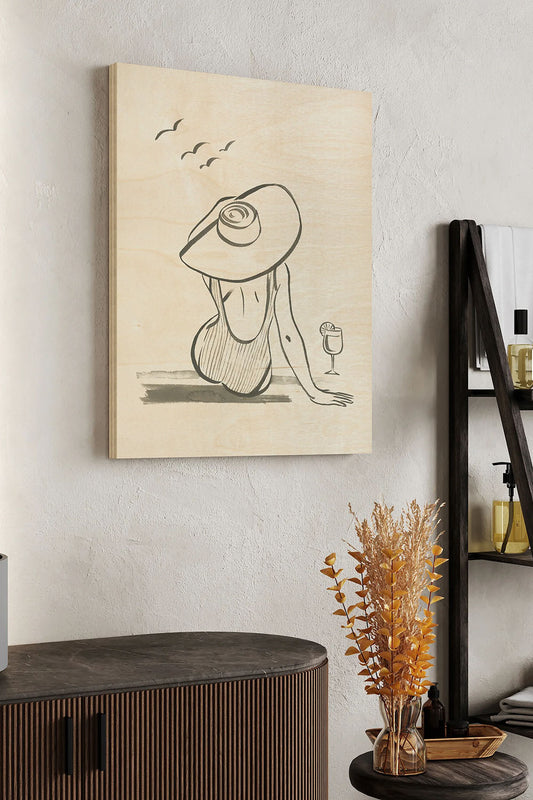 Beach Drinks I Wood Art Print - Oakavia