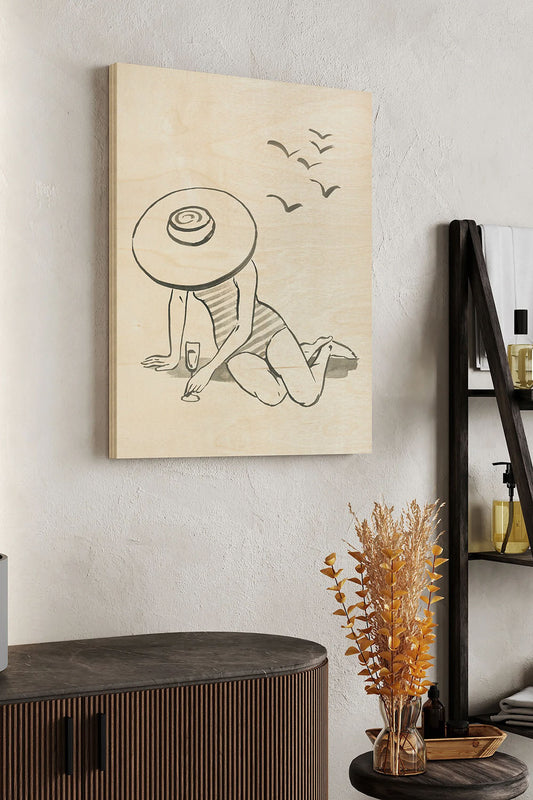 Beach Drinks II Wood Art Print - Oakavia