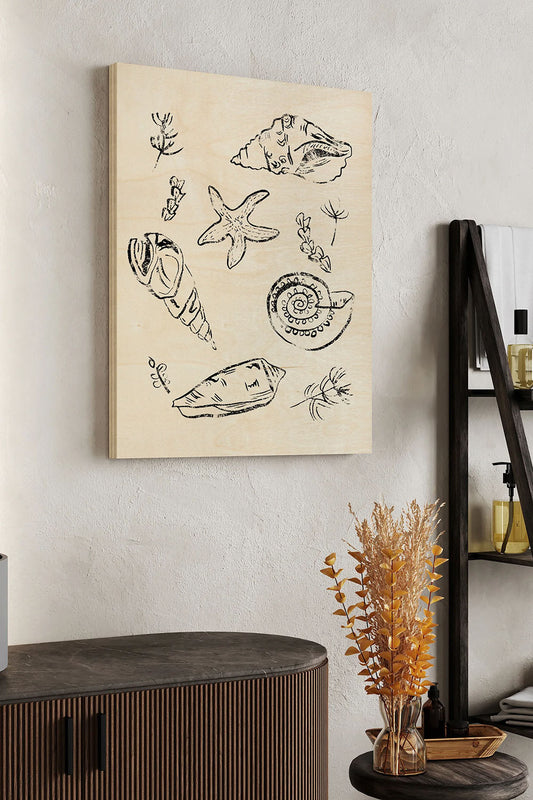 Sea Spirals II Wood Art Print - Oakavia