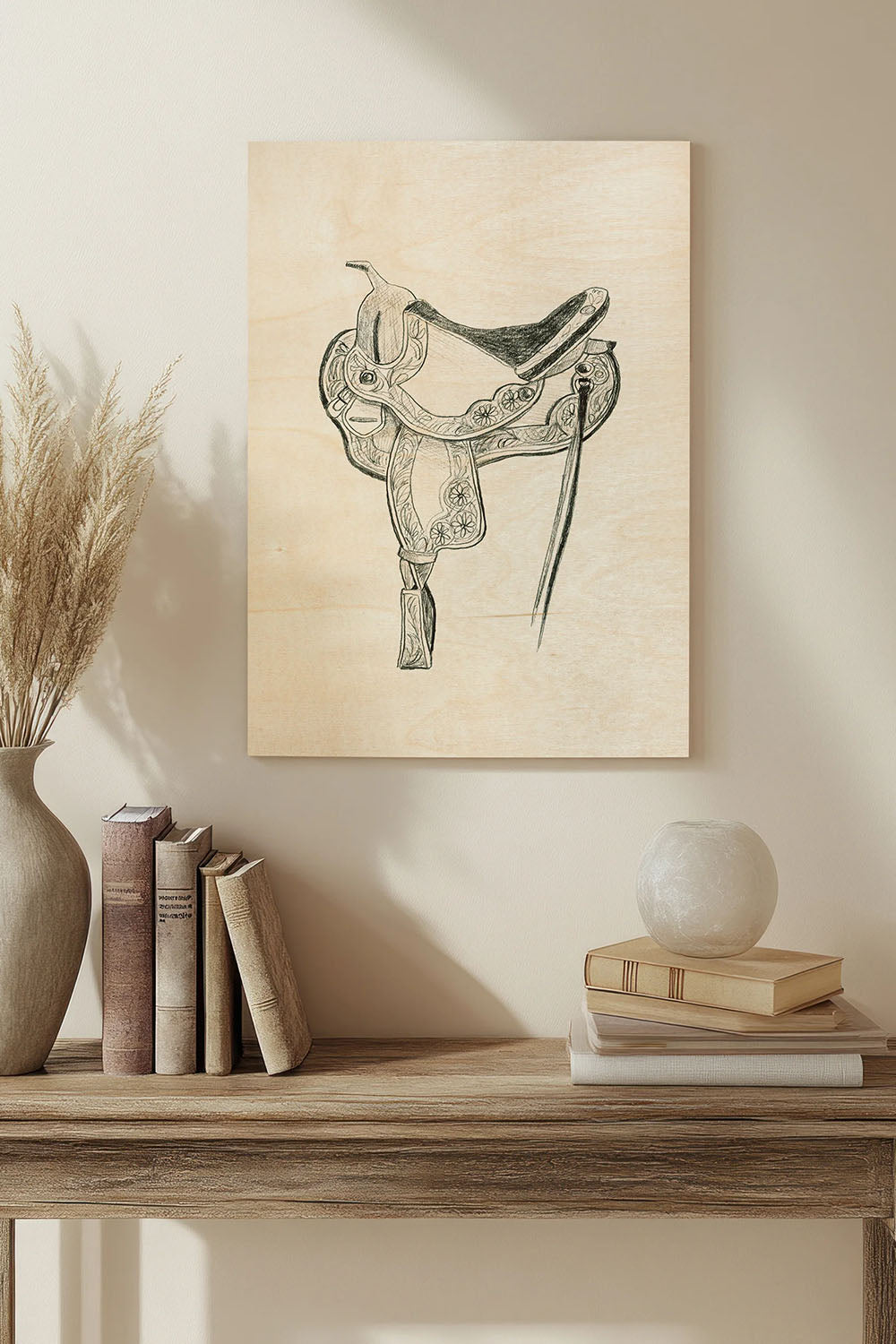 Vintage Saddles II Wood Art Print - Oakavia