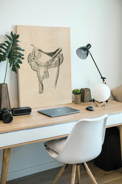 Vintage Saddles II Wood Art Print - Oakavia