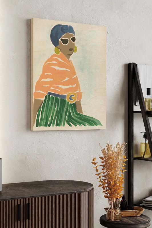 Colorblock Fashion Plate I Wood Art Print - Oakavia