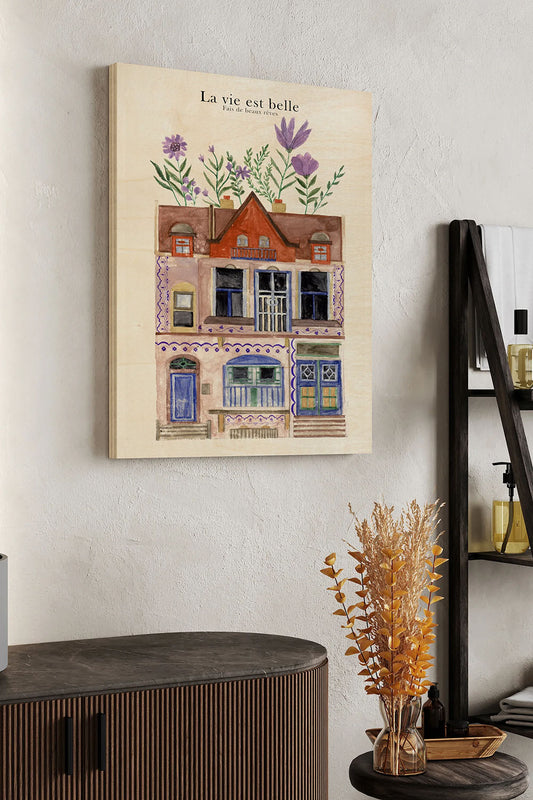 Garden House II Wood Art Print - Oakavia