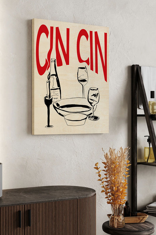 Cin Cin II Wood Art Print - Oakavia