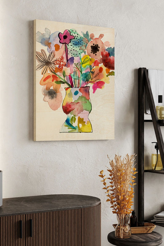 Linear Bouquet II Wood Art Print - Oakavia