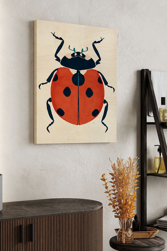 Beetle Bug V Wood Art Print - Oakavia