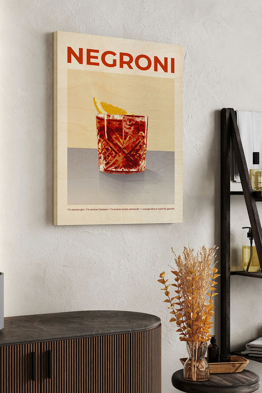 Cocktail Exhibition Poster I Wood Art Print - Oakavia