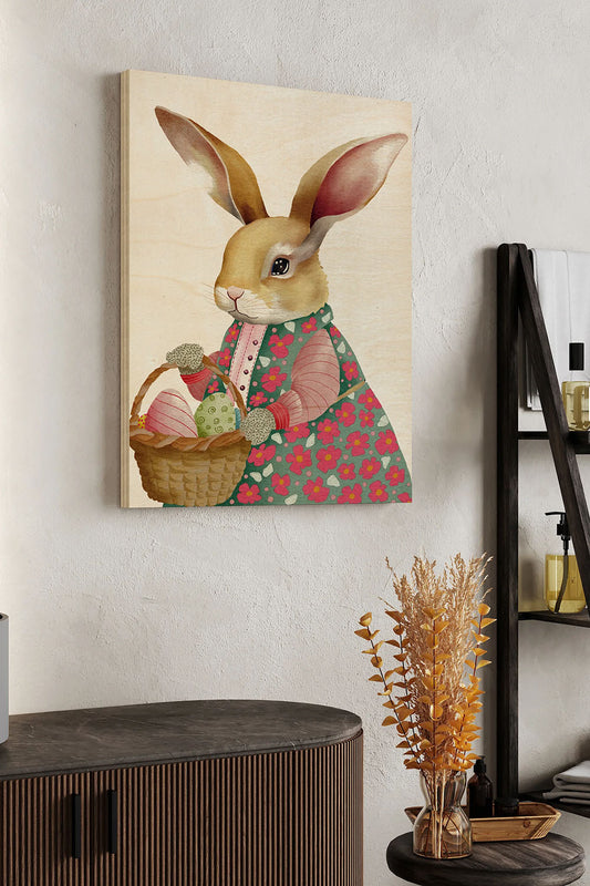 Easter Bun Bun II Wood Art Print - Oakavia