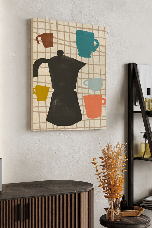 Coffee Cut Outs I Wood Art Print - Oakavia