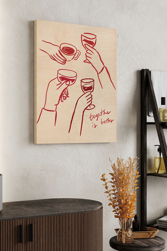 Grab a Glass I Wood Art Print - Oakavia