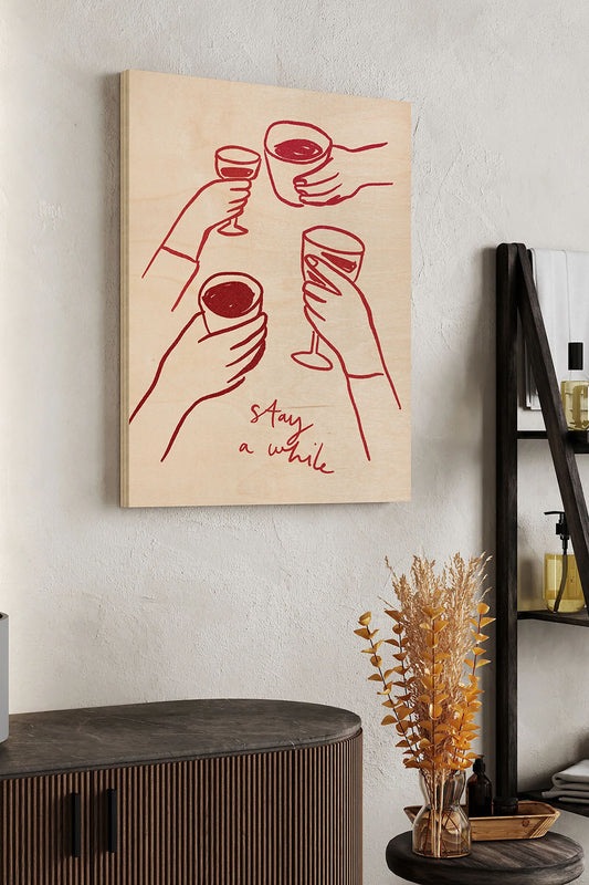 Grab a Glass II Wood Art Print - Oakavia