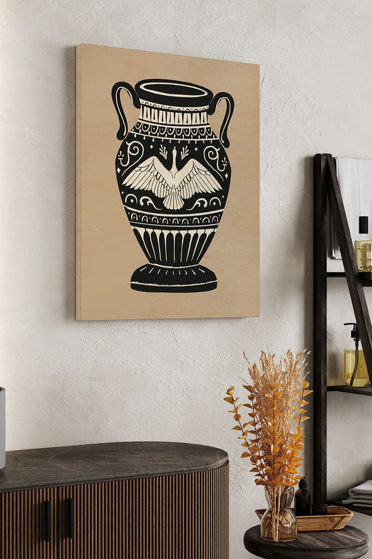 Swan Pottery I Wood Art Print - Oakavia