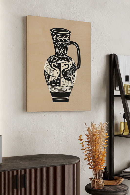 Swan Pottery II Wood Art Print - Oakavia