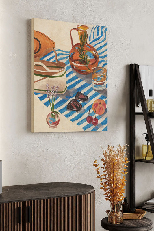 Tangerine Tides I Wood Art Print - Oakavia