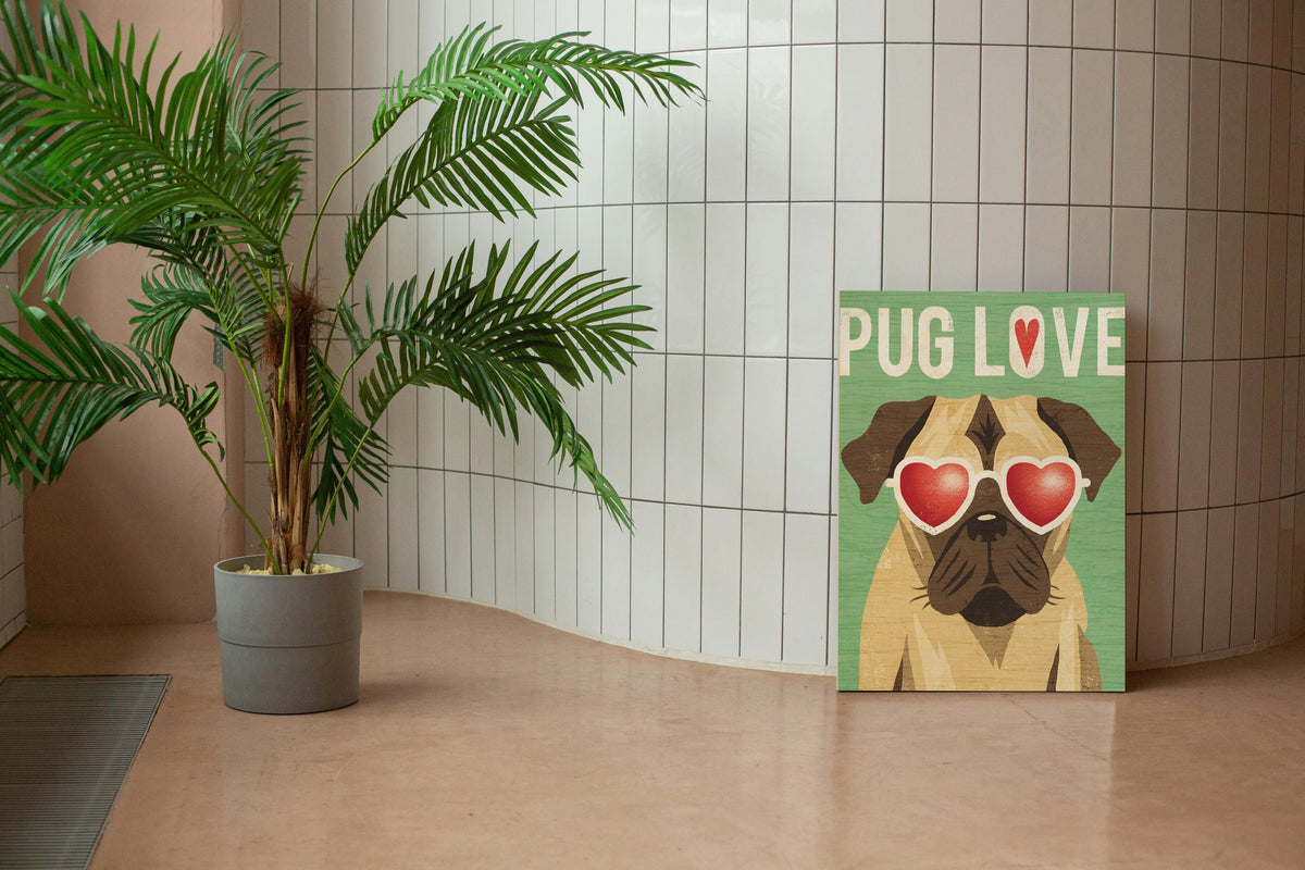 Beach Bums Pug I Love Print - Oakavia