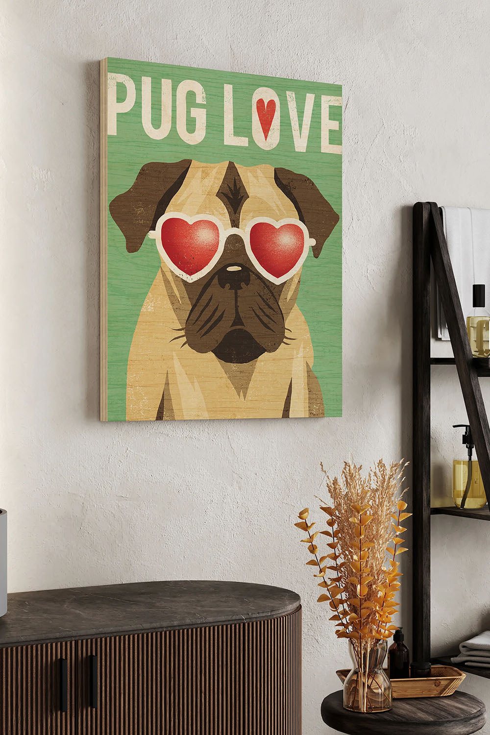 Beach Bums Pug I Love Print - Oakavia