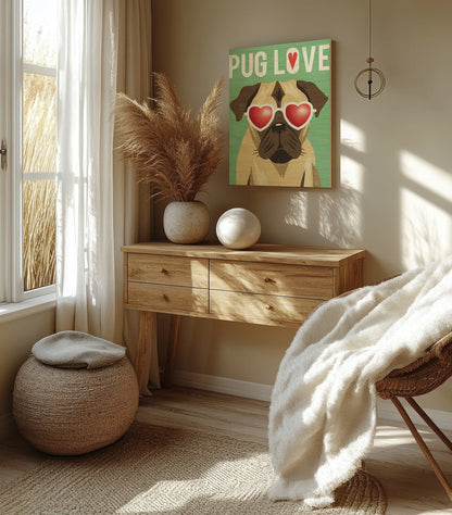 Beach Bums Pug I Love Print - Oakavia