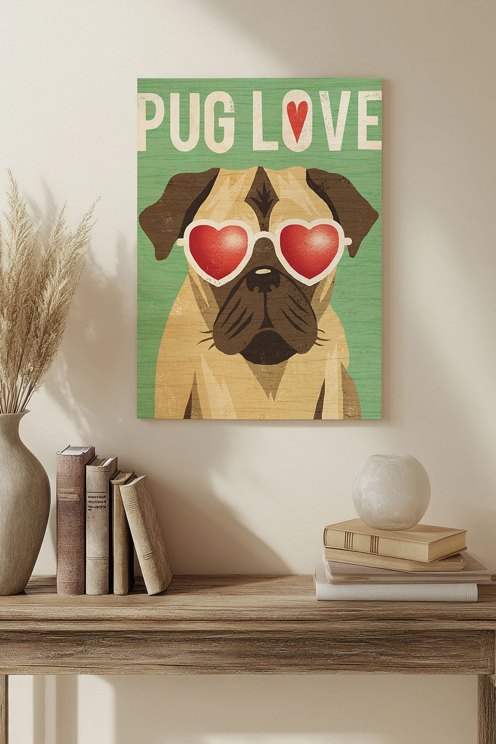 Beach Bums Pug I Love Print - Oakavia