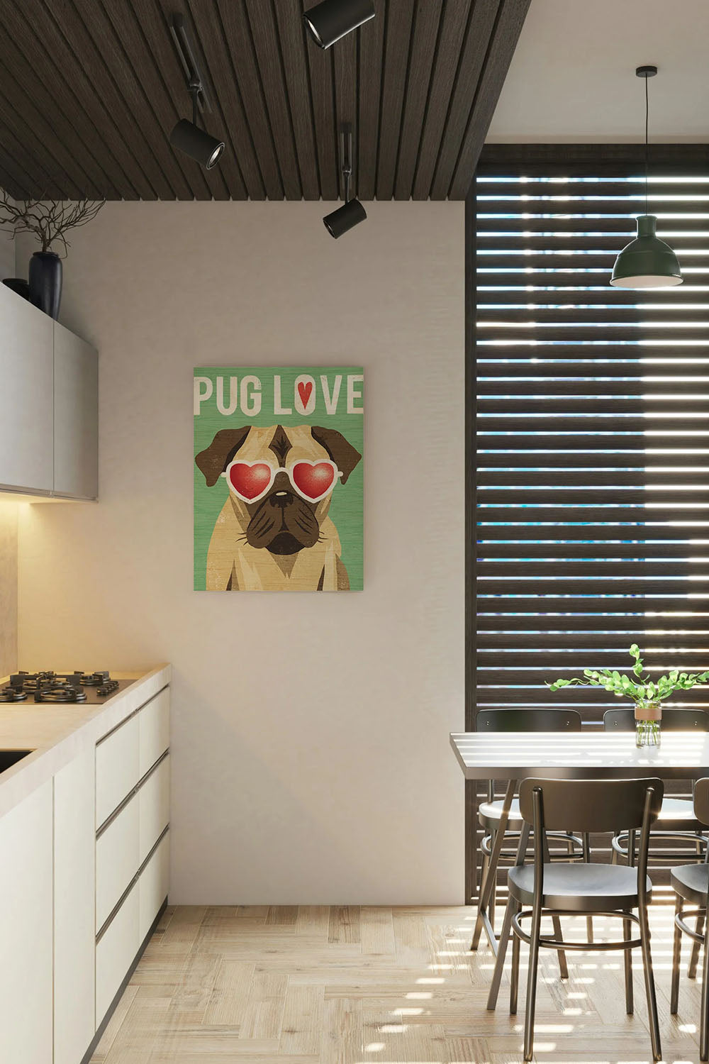 Beach Bums Pug I Love Print - Oakavia