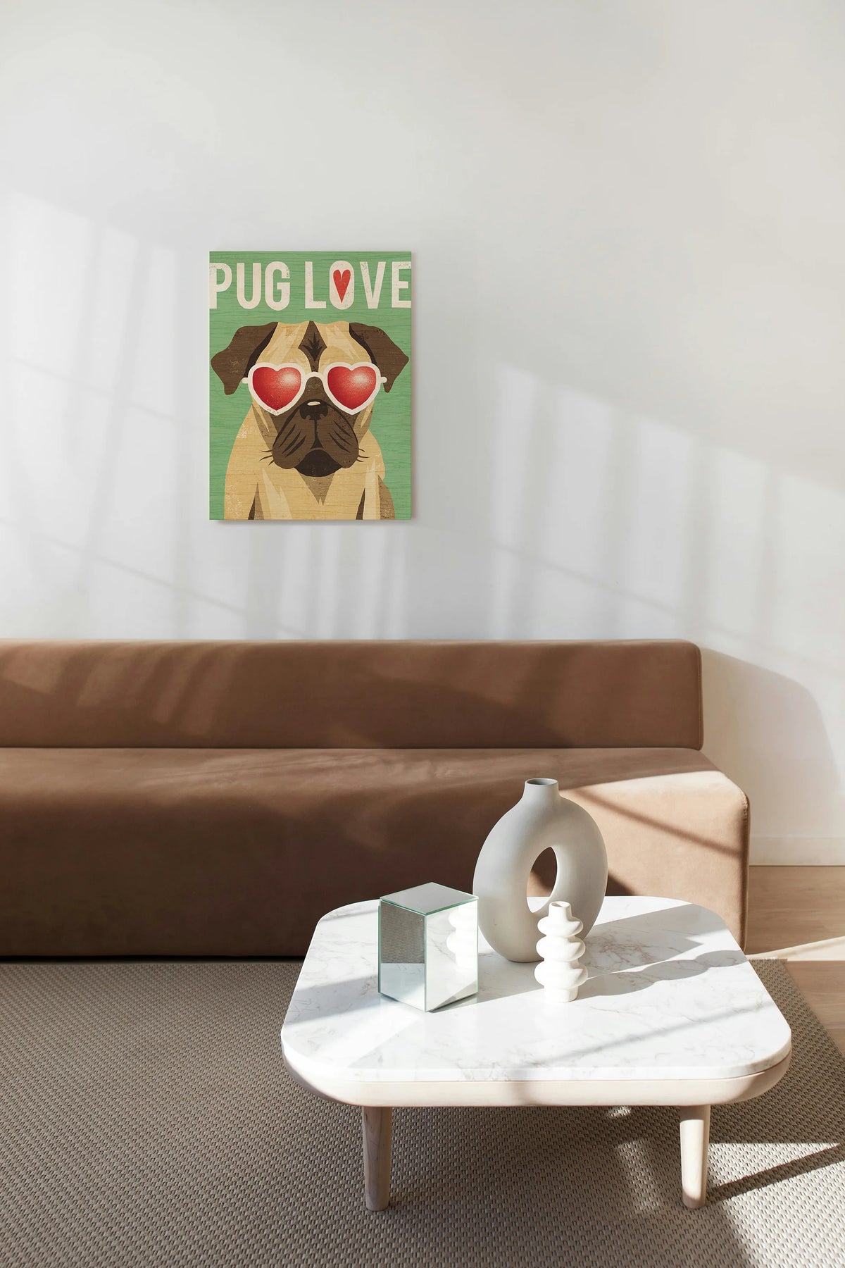Beach Bums Pug I Love Print - Oakavia