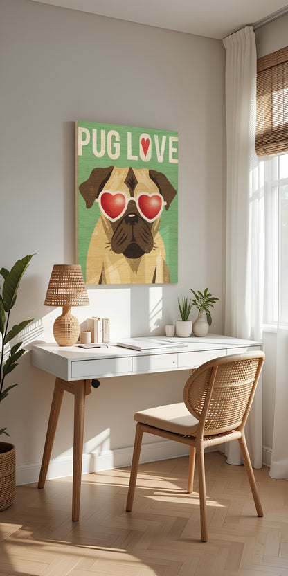 Beach Bums Pug I Love Print - Oakavia