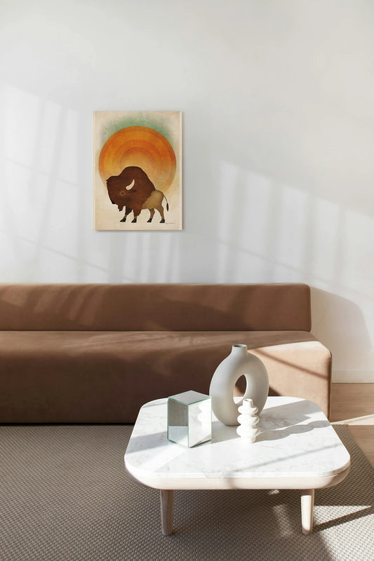 Blazing Sun Bison Print - Oakavia