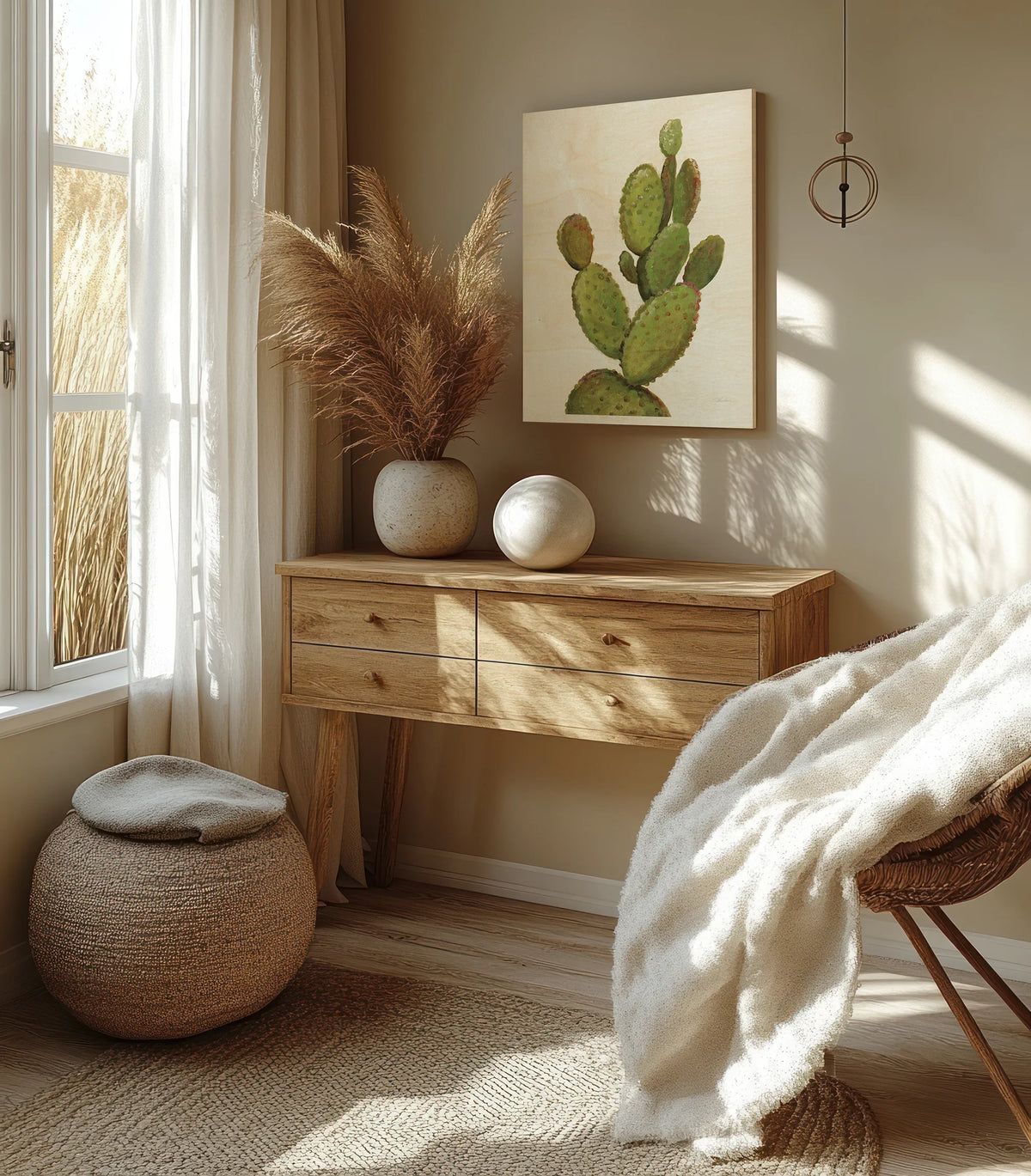 Front Yard Cactus I Crop Print - Oakavia