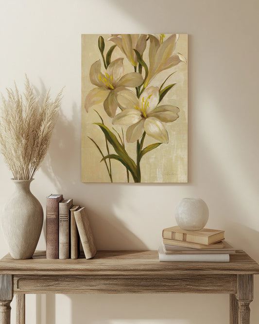 Elegant White Florals I Print - Oakavia