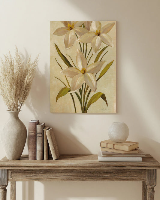 Elegant White Florals II Print - Oakavia