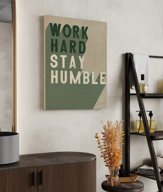 Work Hard Stay Humble Dark Crop Print - Oakavia