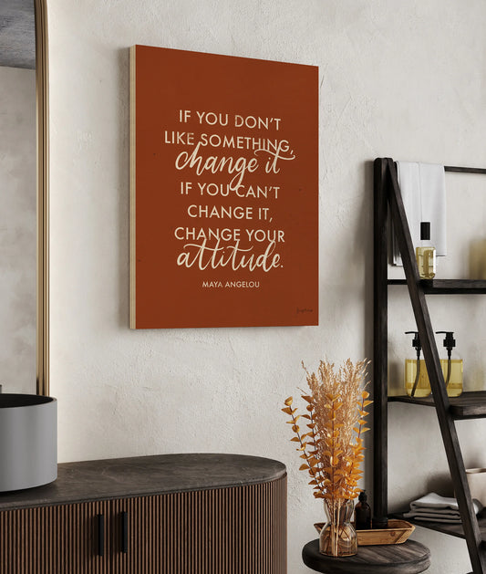 Words of Wisdom I Rust Crop Print - Oakavia