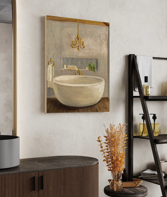 Attic Bathroom II Crop Print - Oakavia