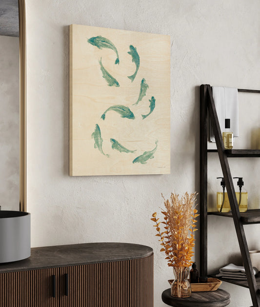Celadon Koi III Print - Oakavia