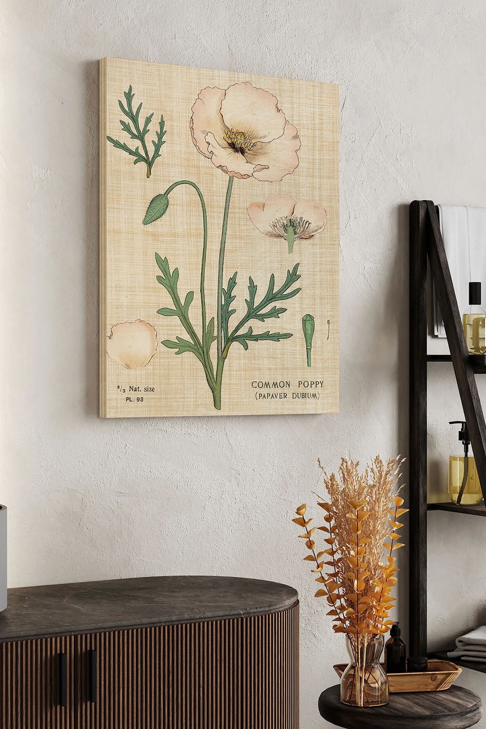 Poppy Chart Linen Print - Oakavia