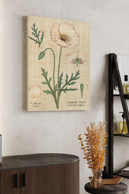 Poppy Chart Linen Print - Oakavia