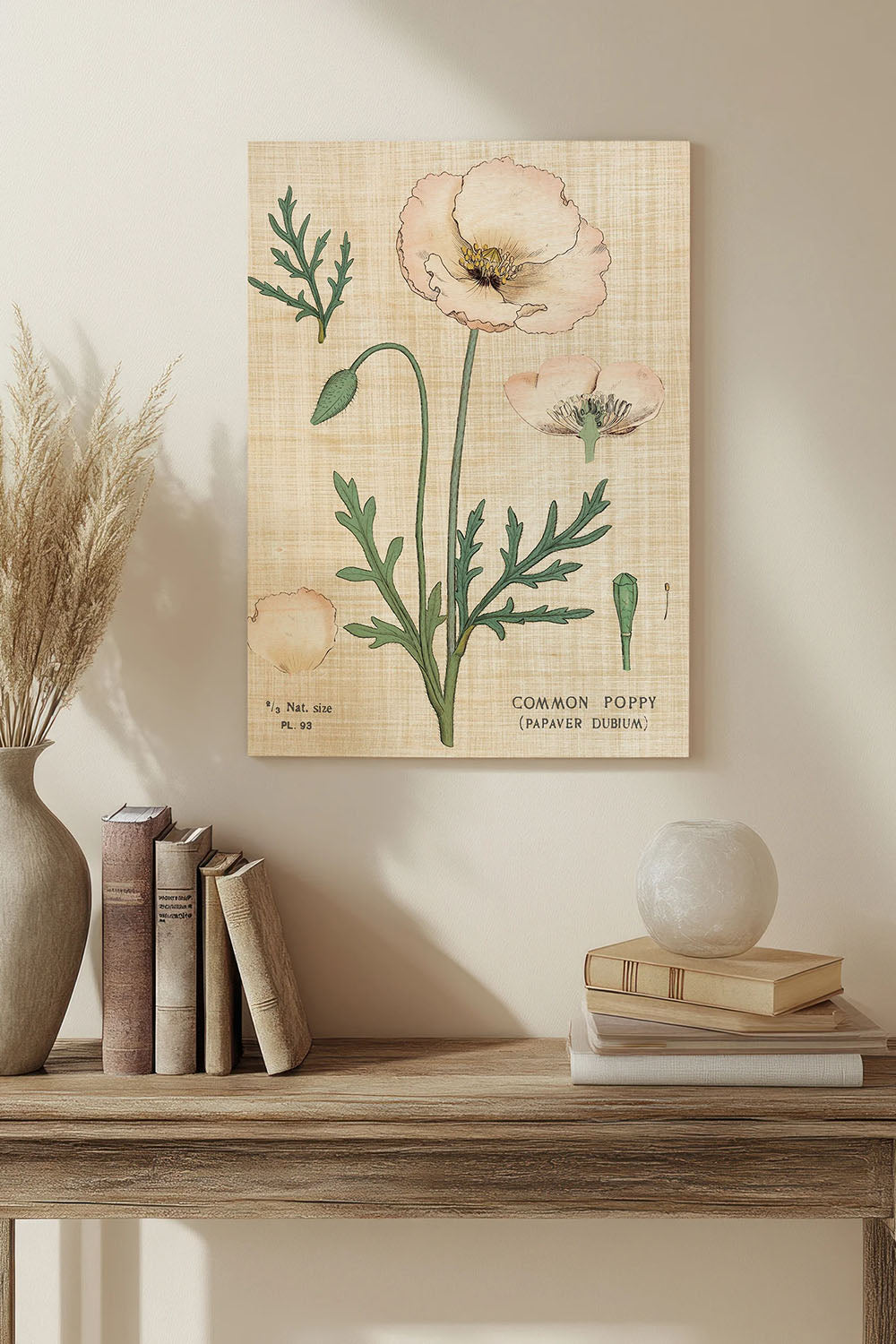 Poppy Chart Linen Print - Oakavia
