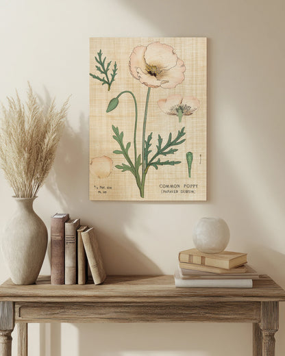 Poppy Chart Linen Print - Oakavia