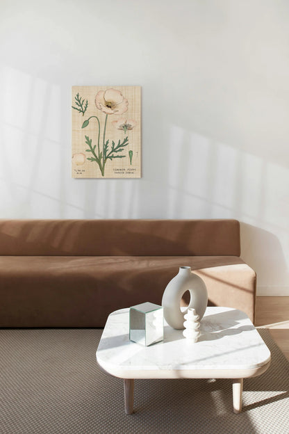 Poppy Chart Linen Print - Oakavia
