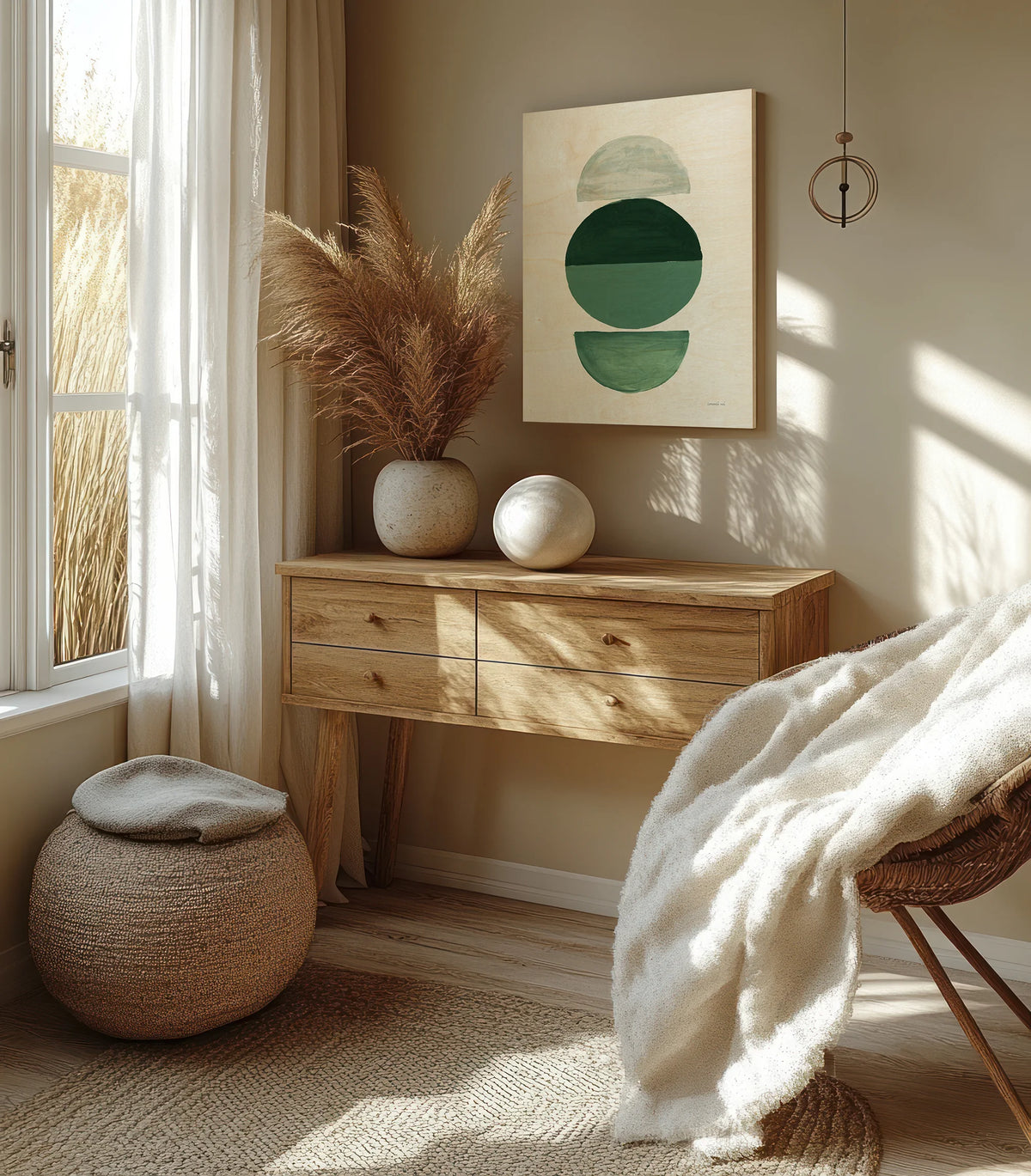 In Between I Green Print - Oakavia