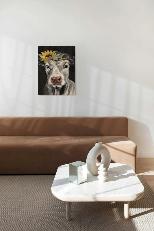 Pretty Cow on Black Print - Oakavia